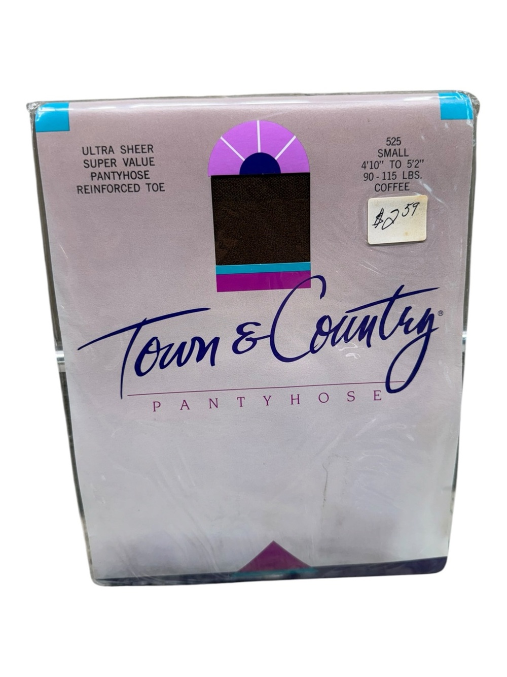 Vintage Town & Country Ultra Sheer Pantyhose 100% Nylon Small Coffee 525